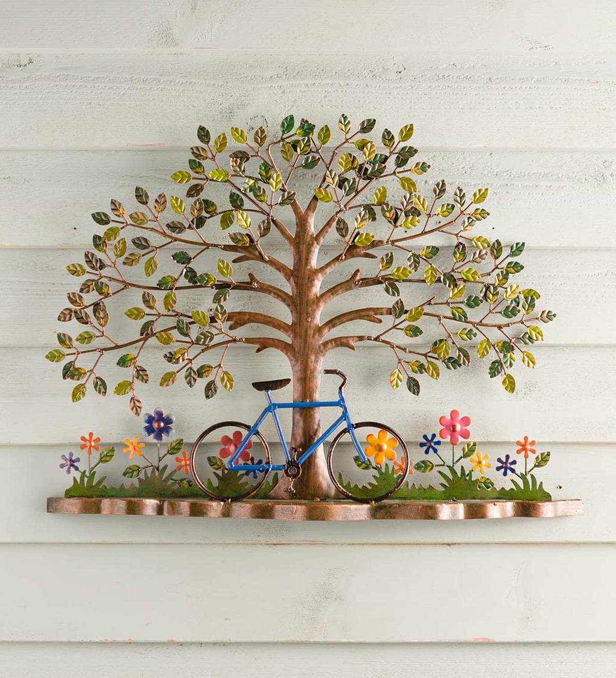Bicycle and Tree Metal Wall Art