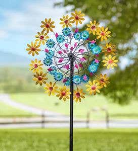 Yellow Daisy Metal Wind Spinner