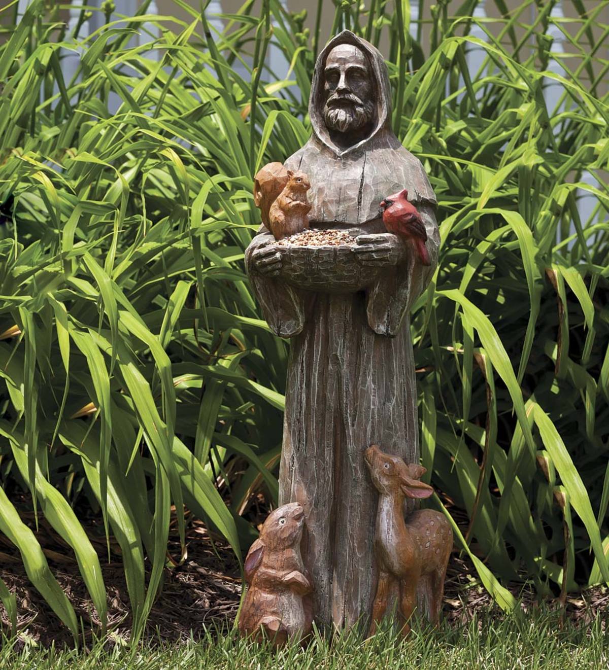 St. Francis and Friends Resin Garden Statue