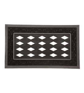 Rubber Black Scroll Mat Tray with Drain Holes