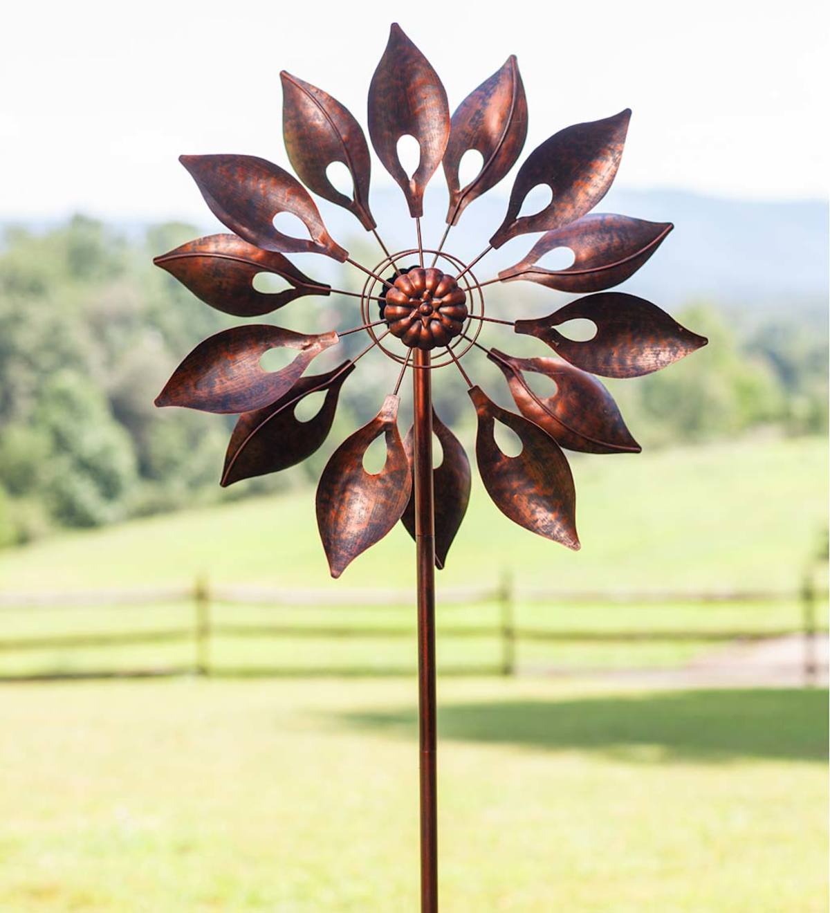 Copper Feather Wind Spinner