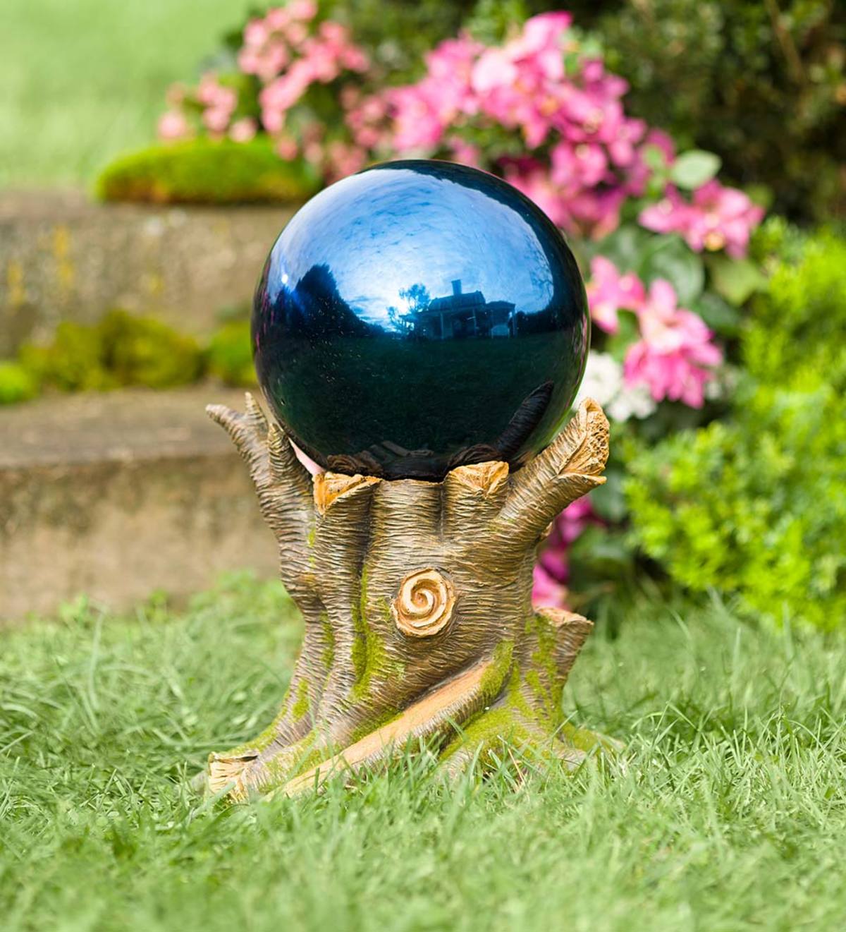 Tree Stump Gazing Ball Stand, Short