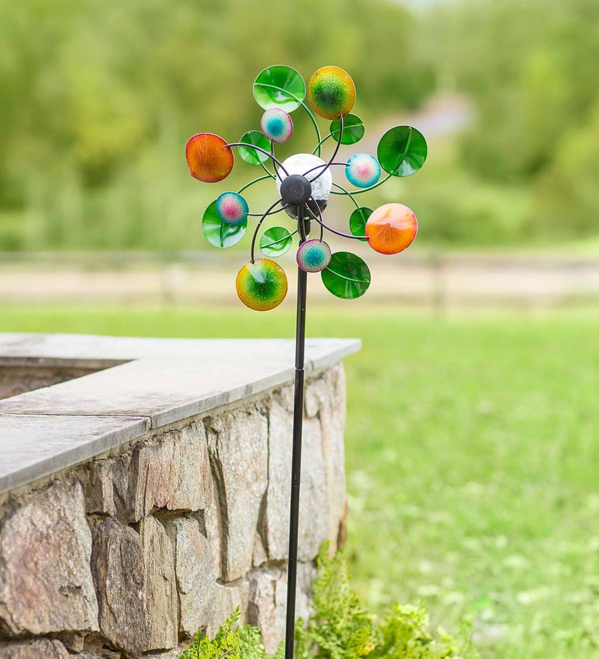 Midi Multi Cup Wind Spinner with Solar Ball