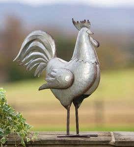 Galvanized Metal Rooster Accent