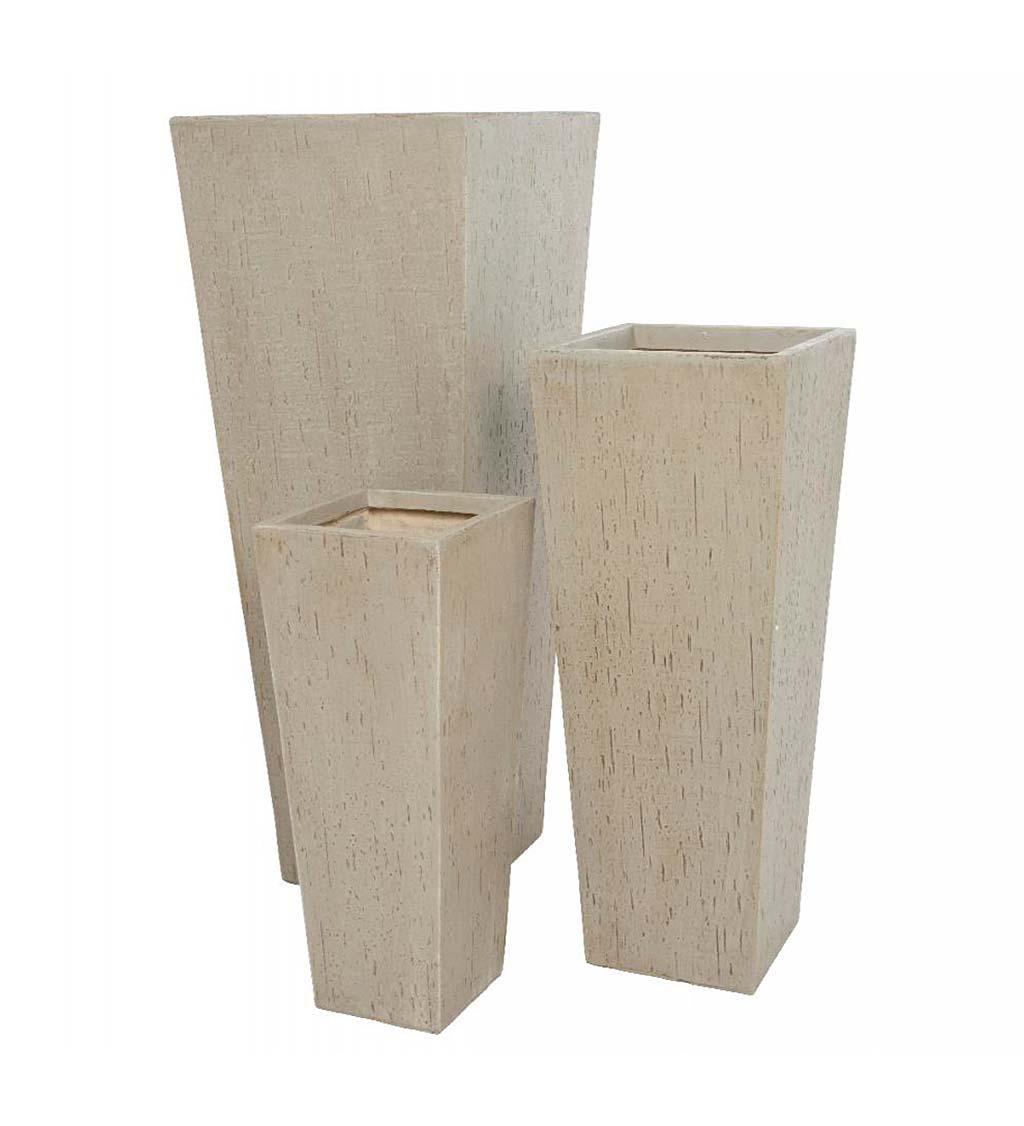 Indoor/Outdoor Tall Rectangular Planters, Set of 3