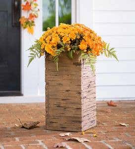 Rustic Faux Wood Crate Planters
