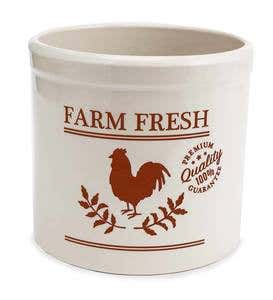 Farm Fresh Rooster Stoneware Crock