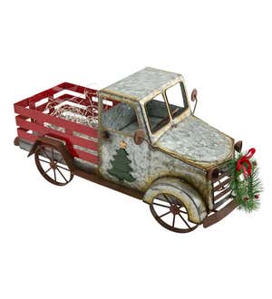 Vintage Metal Christmas Truck with Lights