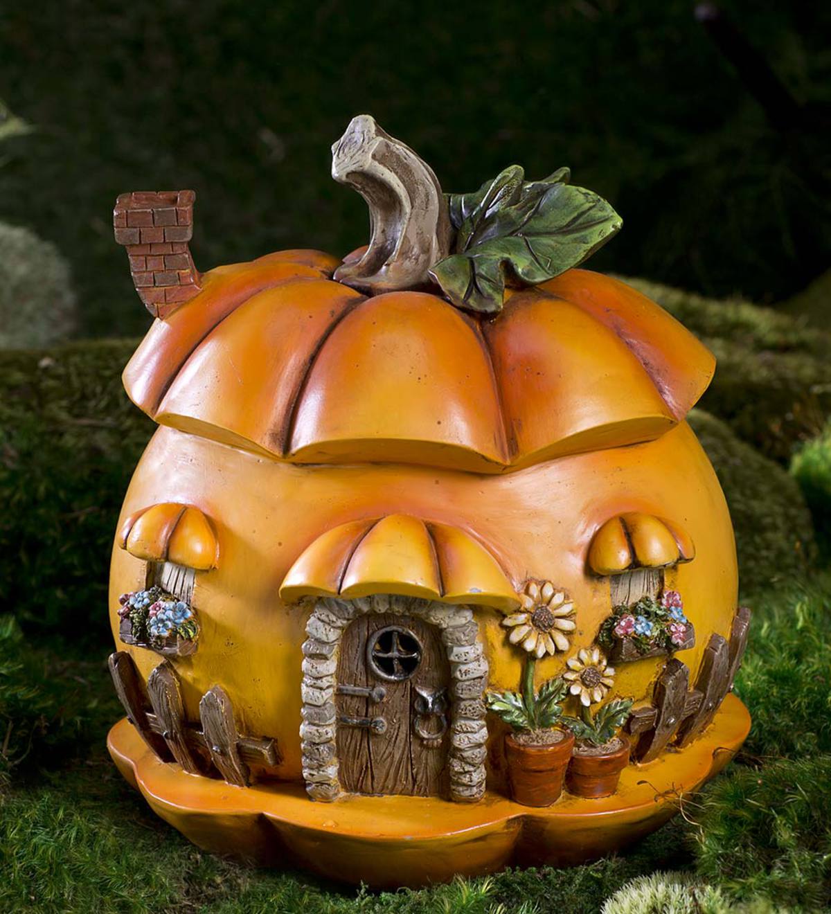 Miniature Fairy Garden Pumpkin House