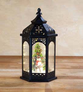 Holiday Lantern with Christmas Scene