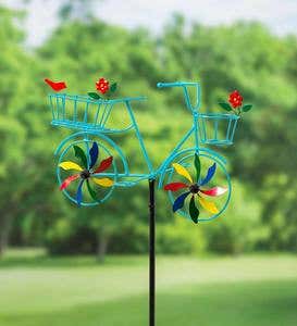 Bicycle Spinner Mid-Size Metal Garden Stake