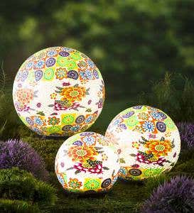 Battery-Operated Polymer Garden Globes, Set of 3