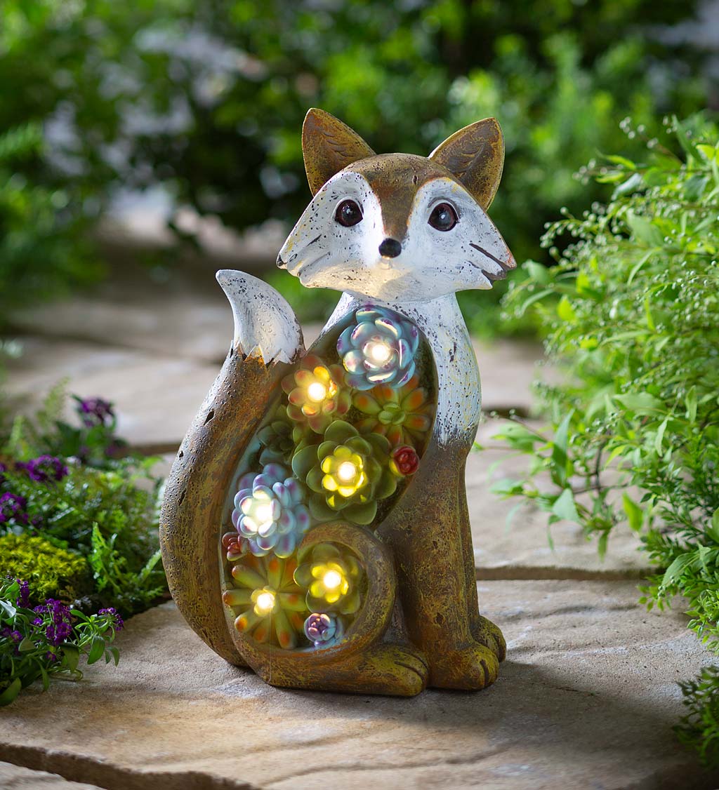 Solar Succulent Animal Garden Statue