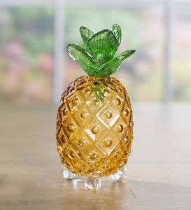 Handmade Crackle Glass Pineapple Fruit Fly Trap