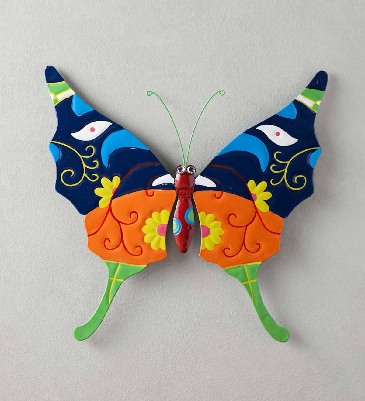 Metal Talavera-Style Butterfly Wall Art Accent