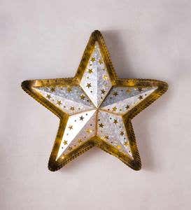 Large Lighted Galvanized Metal Hanging Star