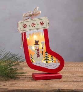Lighted Wooden Holiday Accent With Timer
