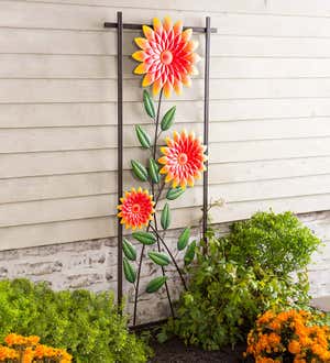 Chrysanthemum Garden Metal Trellis/Wall Art