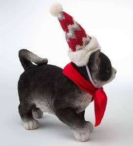 Holiday Kitten Statue with Hat and Scarf