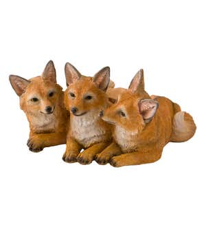 Fox Kit Triplets Planter