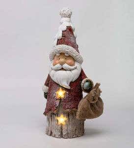 Indoor/Outdoor Holiday Lighted Woodland Santa Statue