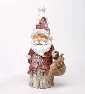 Indoor/Outdoor Holiday Lighted Woodland Santa Statue