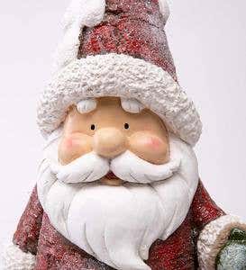 Indoor/Outdoor Holiday Lighted Woodland Santa Statue