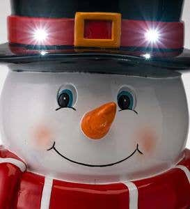 Indoor/Outdoor Lighted Shorty Snowman Holiday Statue