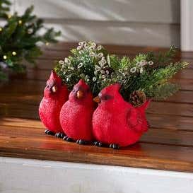 Indoor/Outdoor Cardinal Trio Planter
