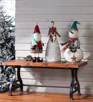 Indoor/Outdoor Vintage Holiday Santa Metal Christmas Statue