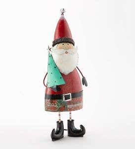 Indoor/Outdoor Vintage Holiday Santa Metal Christmas Statue