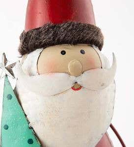 Indoor/Outdoor Vintage Holiday Santa Metal Christmas Statue