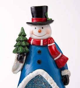 Lighted Color-Changing Glass Mosaic Holiday Statue