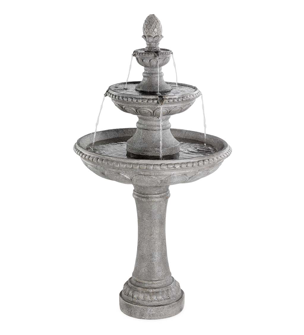 Three-Tier Outdoor Water Fountain with Pineapple