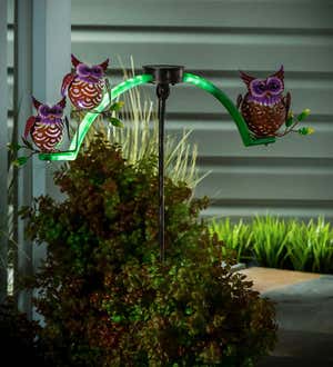 Solar Lighted Owl Balancer Garden Stake