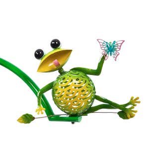 Solar Lighted Frog Balancer Garden Stake