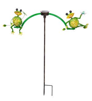Solar Lighted Frog Balancer Garden Stake