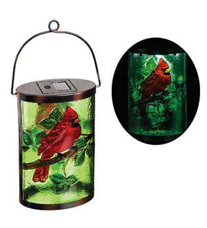 Cardinal Solar Glass Lantern