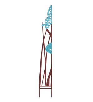 Butterfly Garden Metal Panel Stakes with Two-Tone Finish, Set of 5