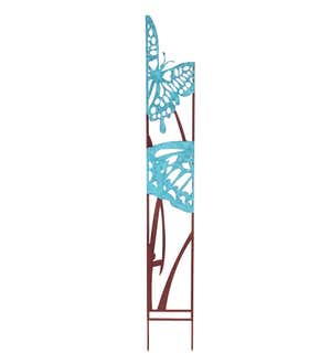 Butterfly Garden Metal Panel Stakes with Two-Tone Finish, Set of 5