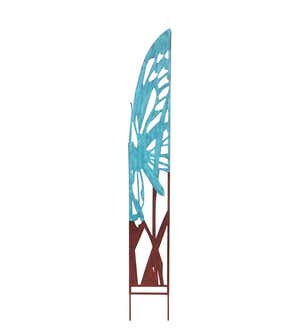Butterfly Garden Metal Panel Stakes with Two-Tone Finish, Set of 5