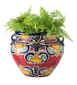 Authentic Mexican Talavera Ceramic Standing Planter Pot