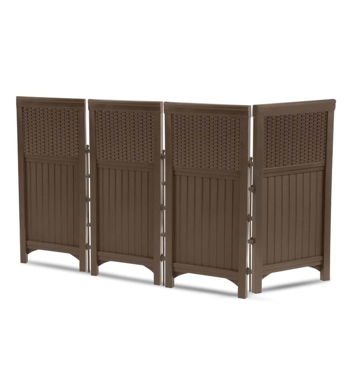 Outdoor Brown Resin Four-Panel Privacy Screen