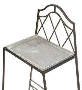 Two-Tier Metal Plant Stand with Removable Zinc Trays