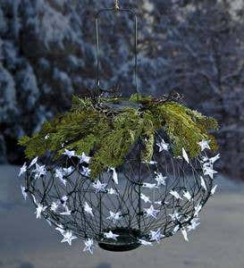 Solar Lantern Holiday Wreath Topper