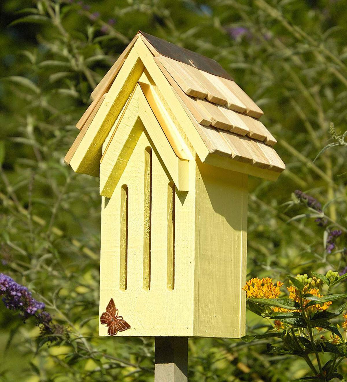 Mademoiselle Wood Butterfly House Shelter with Pole