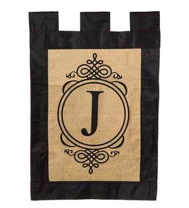 Burlap Monogrammed Outdoor Flags