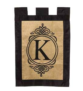 Burlap Monogrammed Garden Flag