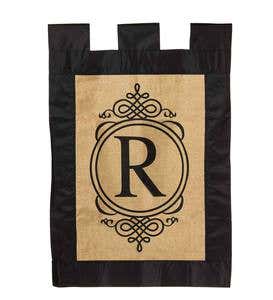 Burlap Monogrammed Outdoor Flags