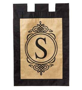 Burlap Monogrammed Garden Flag